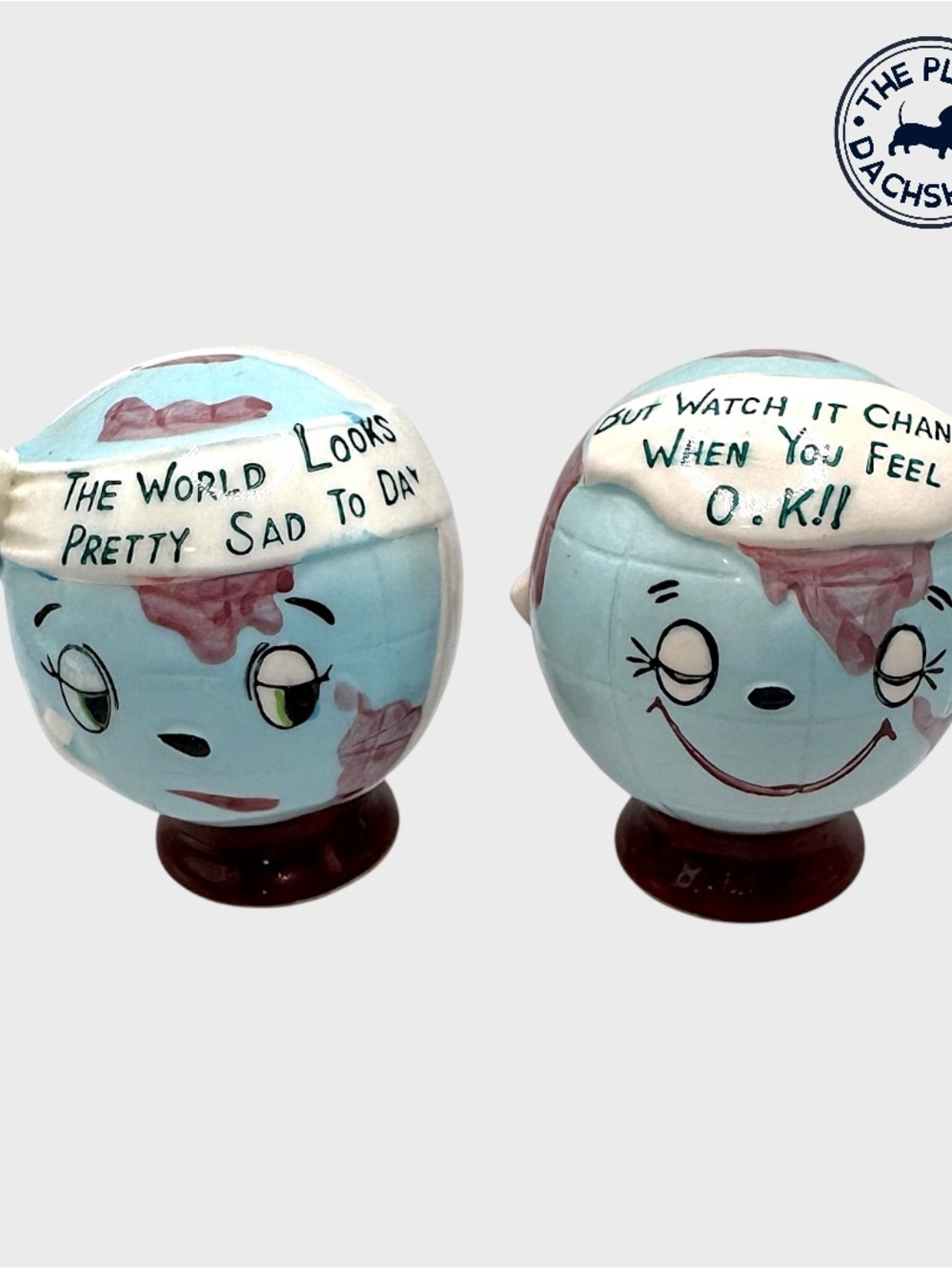 Vintage Enesco Globe Ceramic Shakers